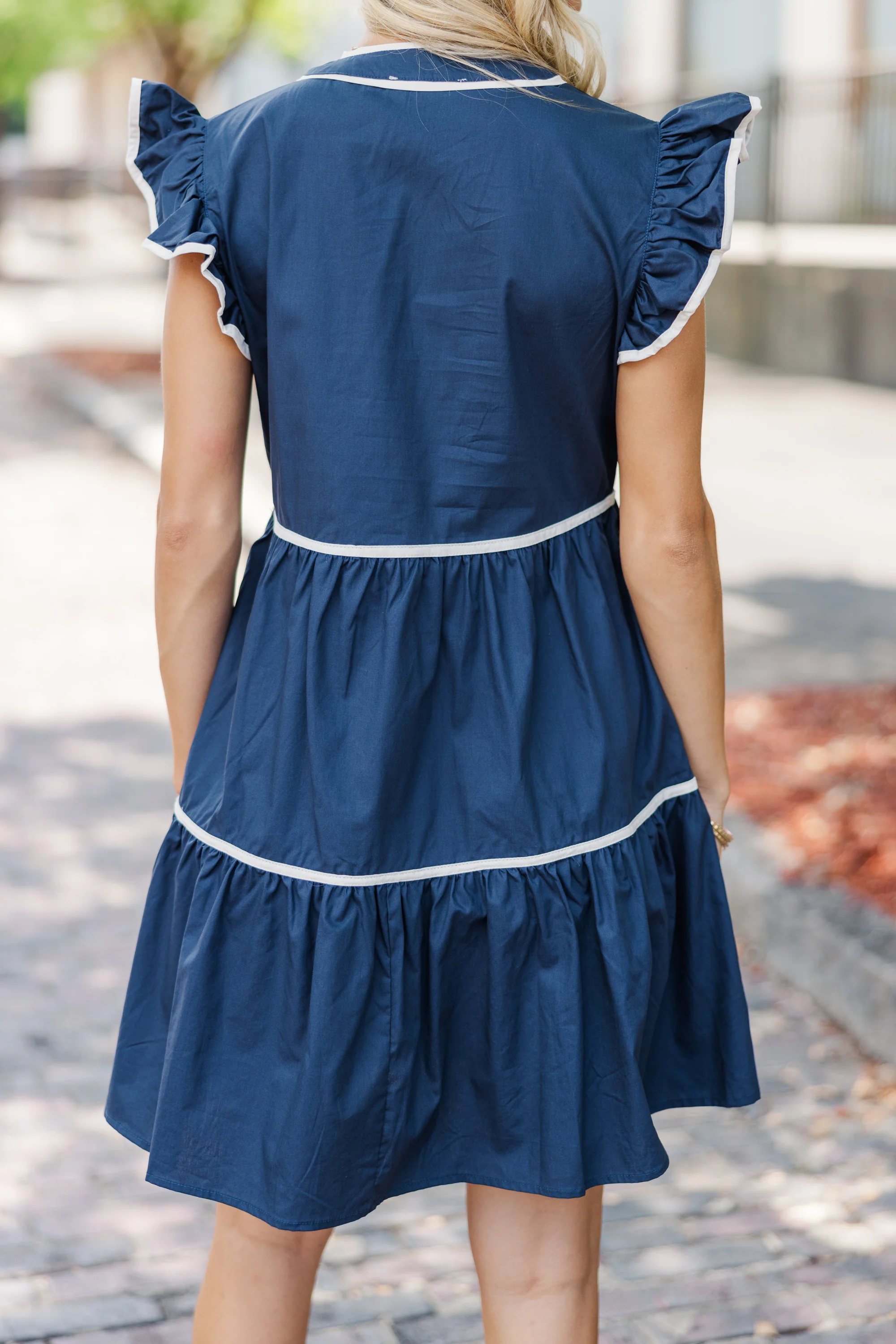 Navy Blue Babydoll Dress