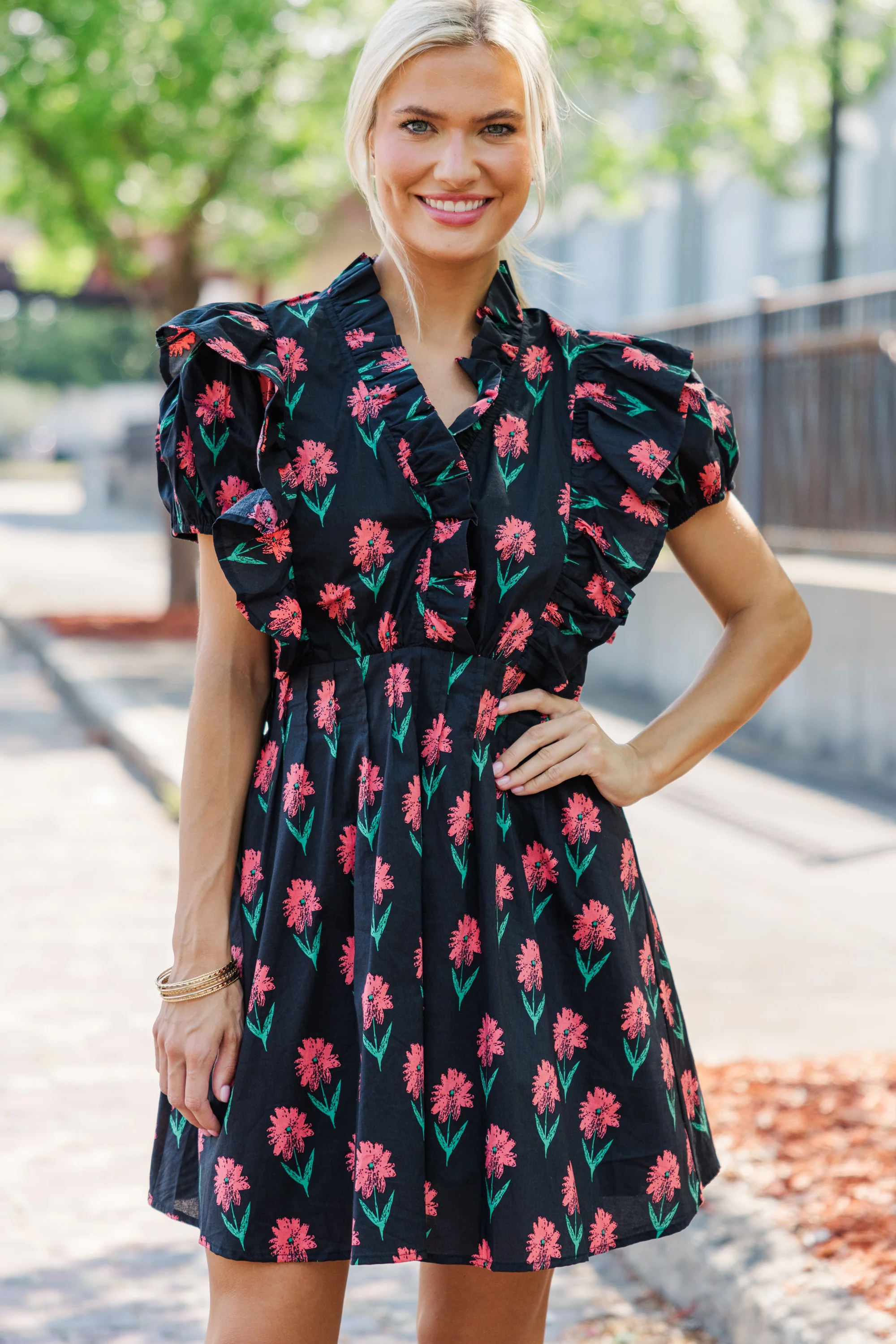 Black Floral Dress