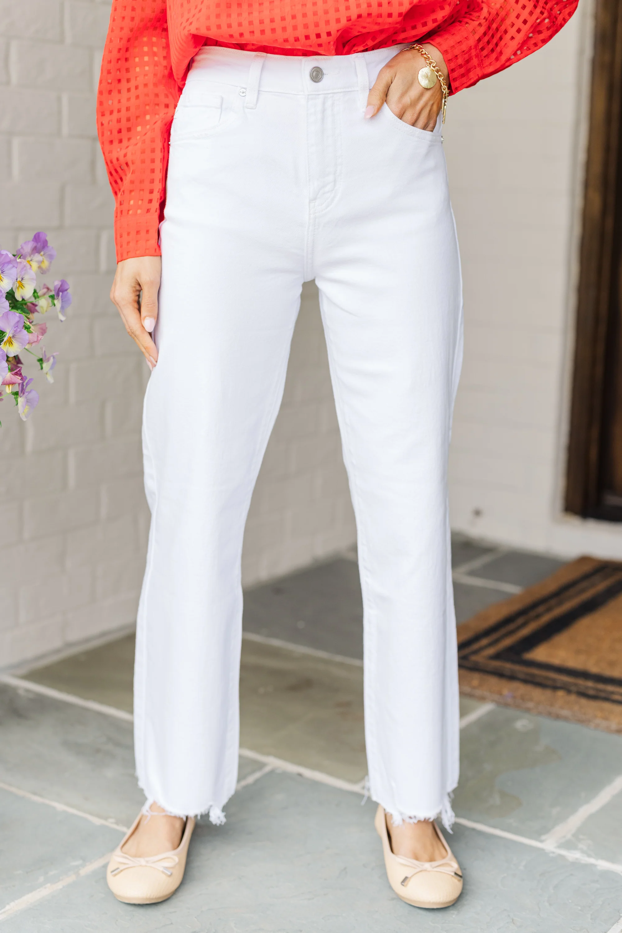 White Slim Leg Jeans