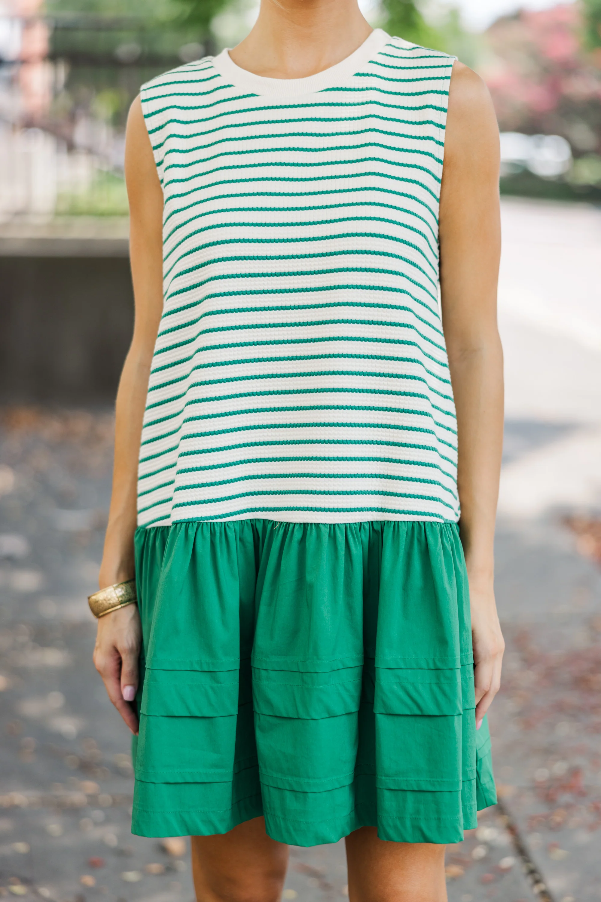Green Striped Dress