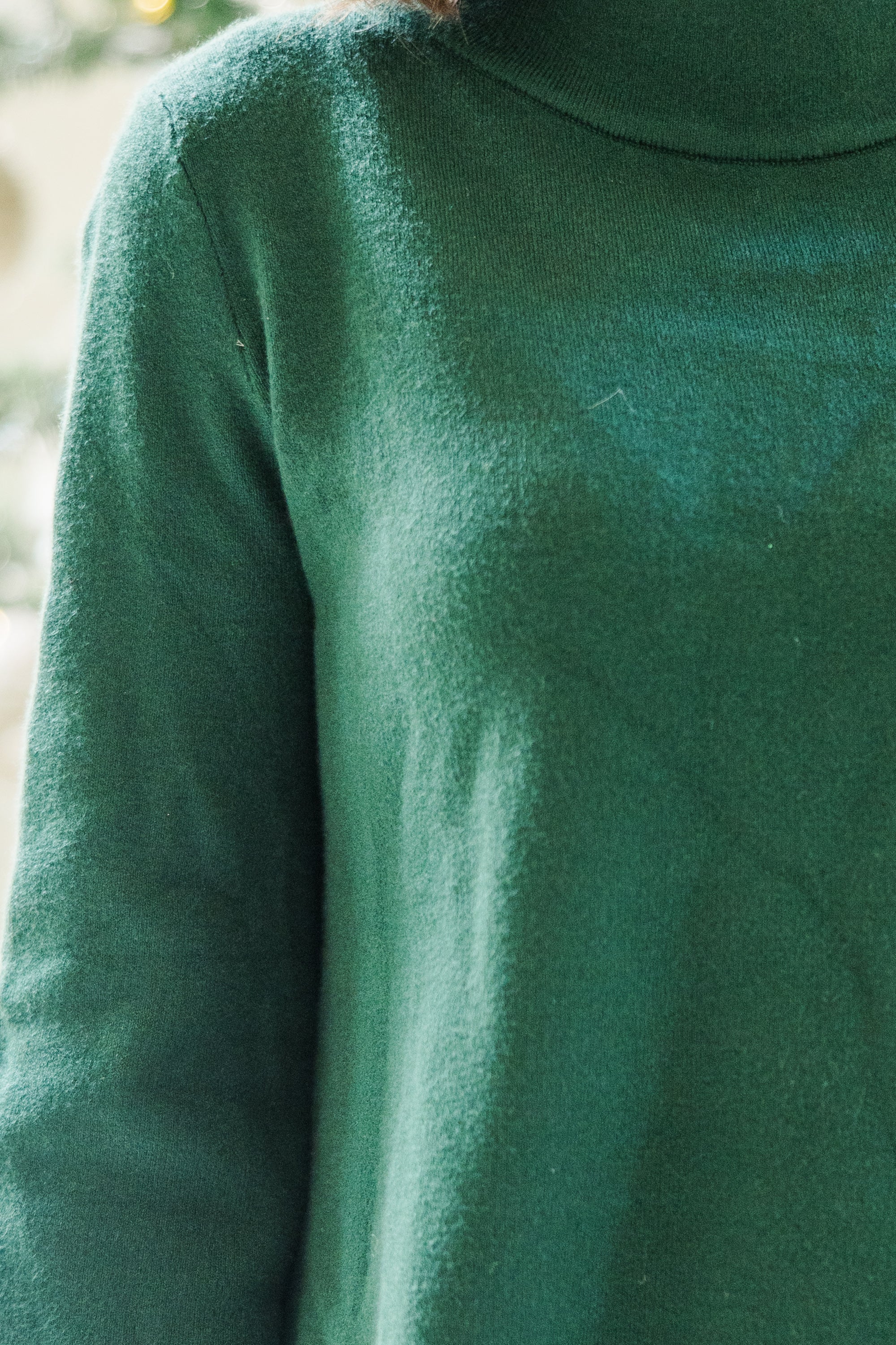 Emerald Green Mock Neck Sweater