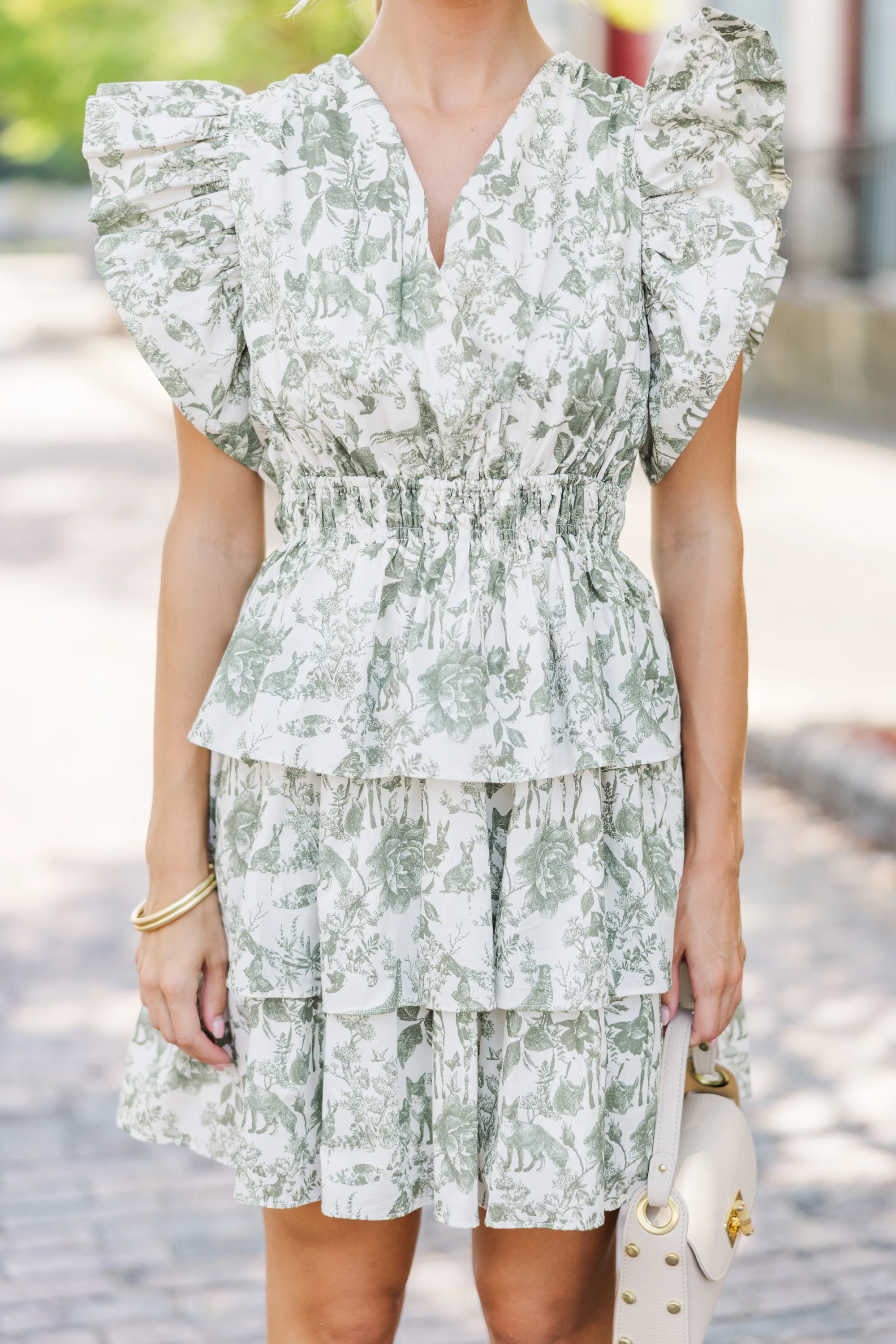 Olive Green Toile Dress