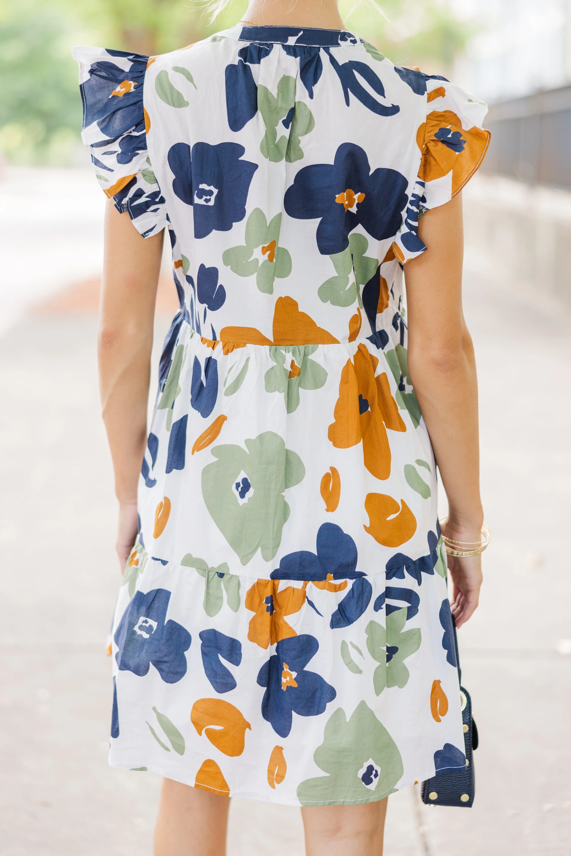 Olive Green Floral Dress