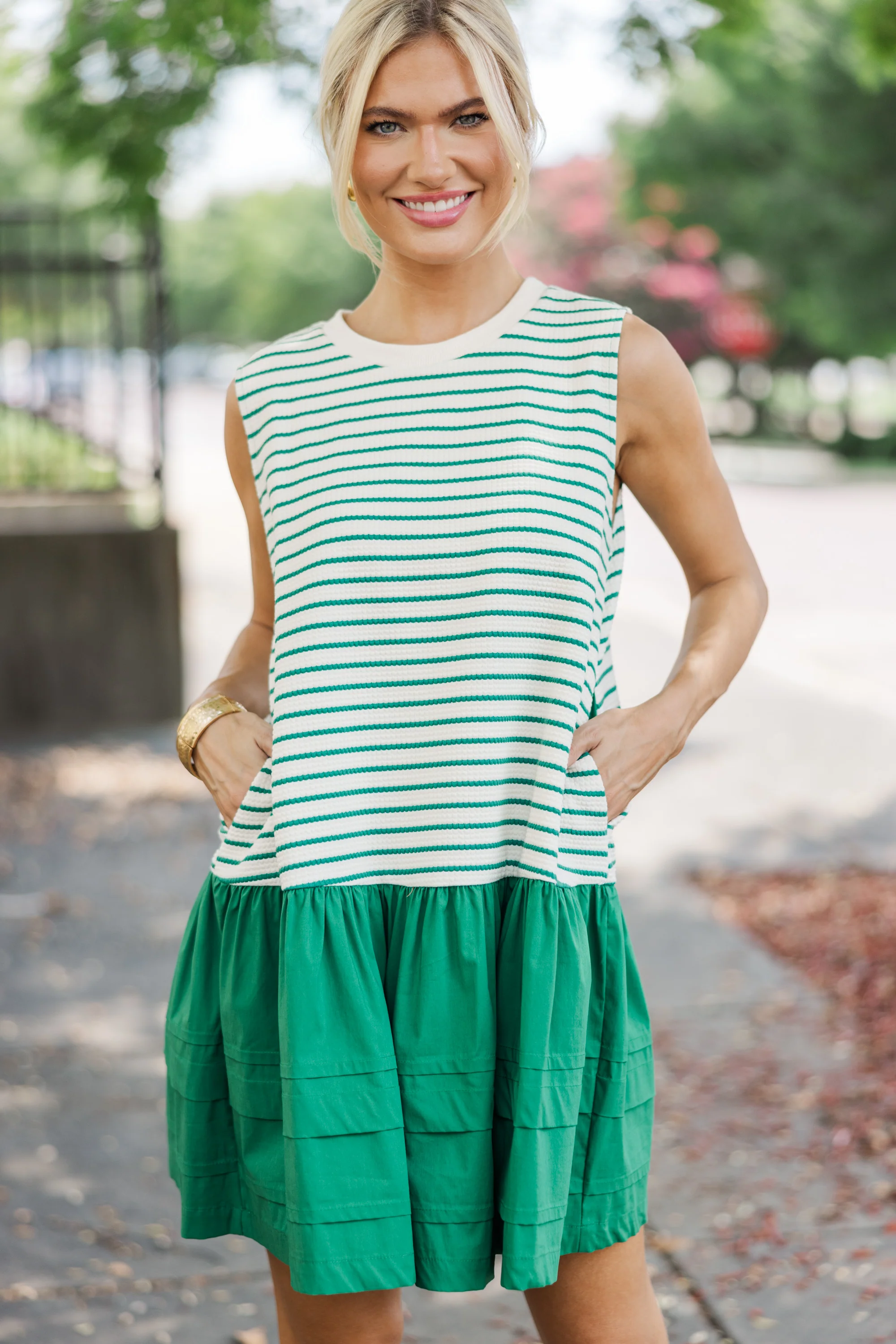 Green Striped Dress