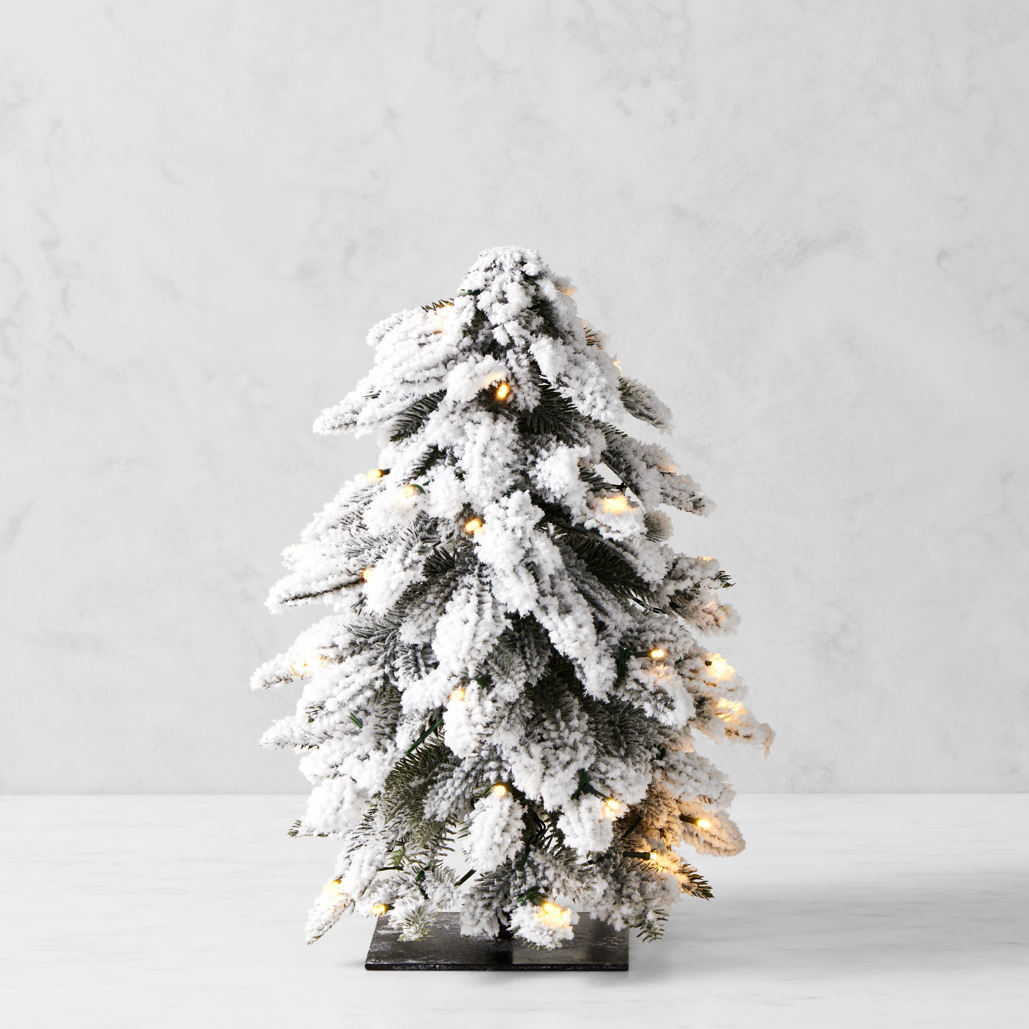 Winter White Faux Tabletop Tree with Twinkle Lights